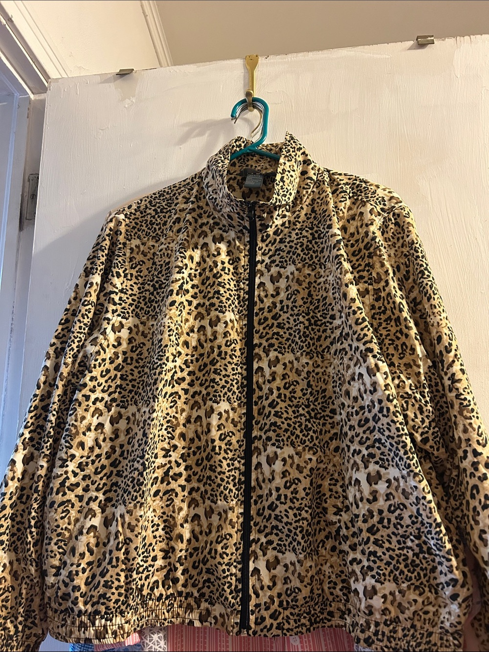 Rare vintage Napa Valley Sport leopard bomber type lined jacket.